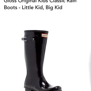 Hunter Glossy Black Kids Rain Boots
